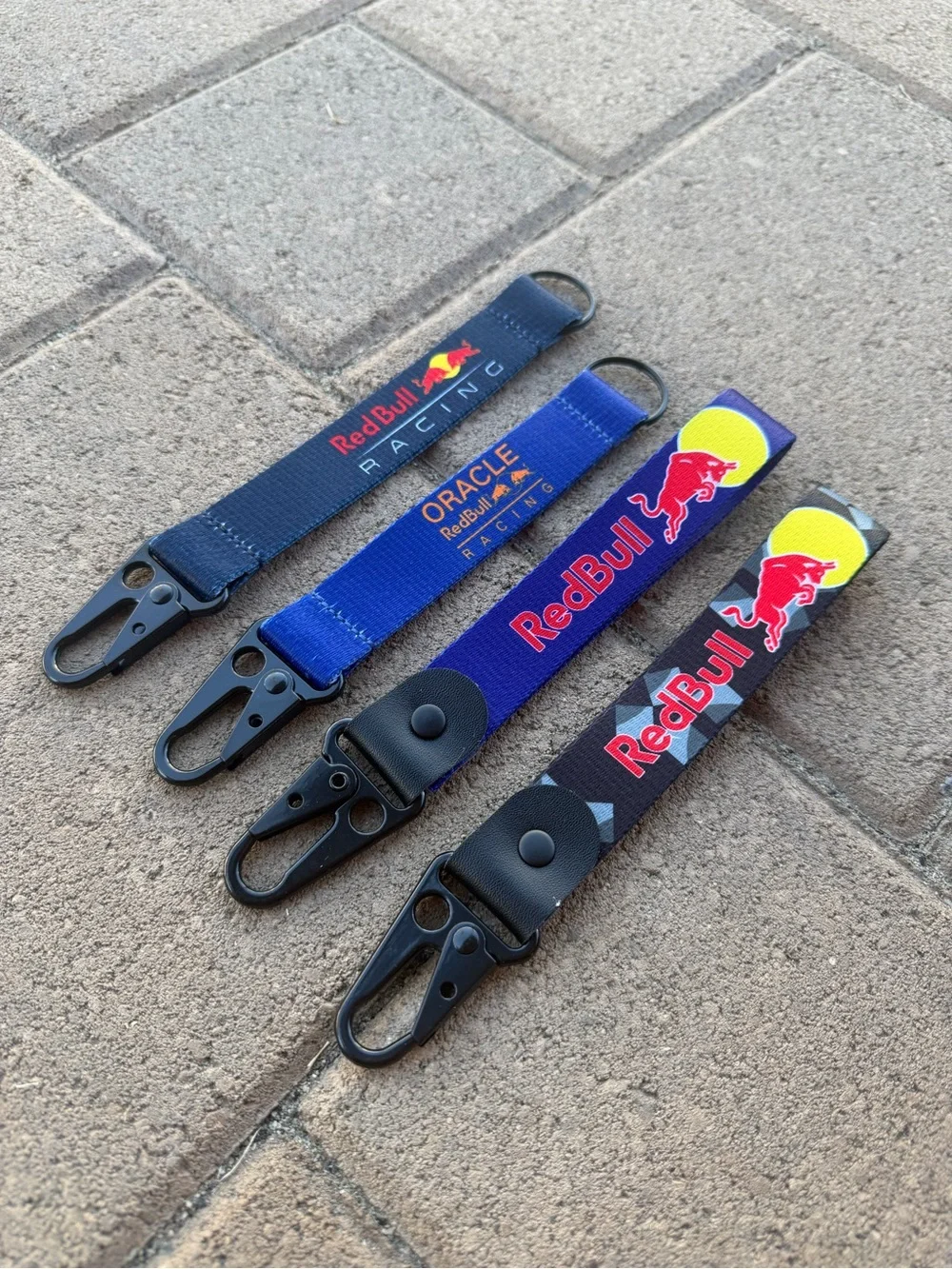 Set Of 4 Red Bull Racing F1 Keychain Lanyard Oracle Ford W/ Carabiner Verstappen